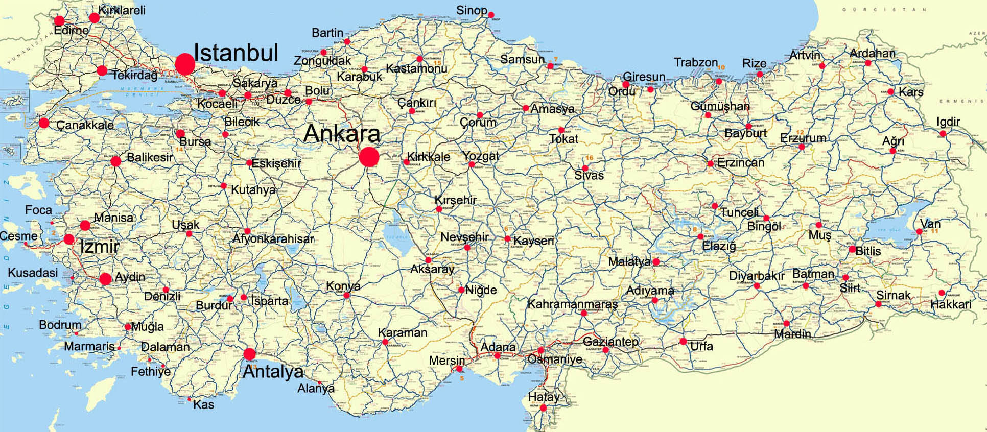 Göktrans Uluslararası Nakliyat | Türkiye Karayolları Haritası